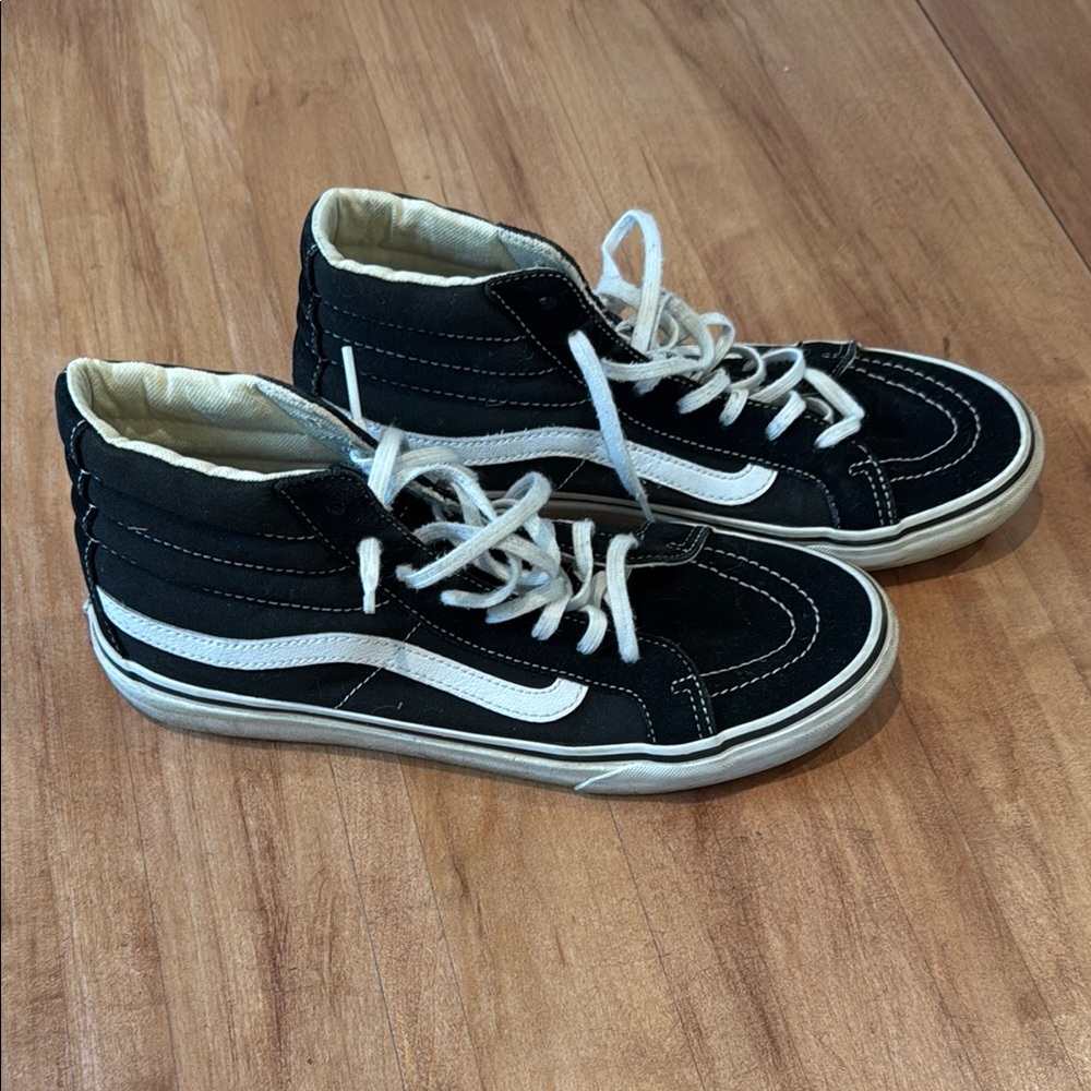 Vans Black and White High-Top Sneakers